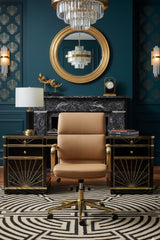 Gold Frame Upholstered Office Chair by Splendido Kleo, alternate view 11