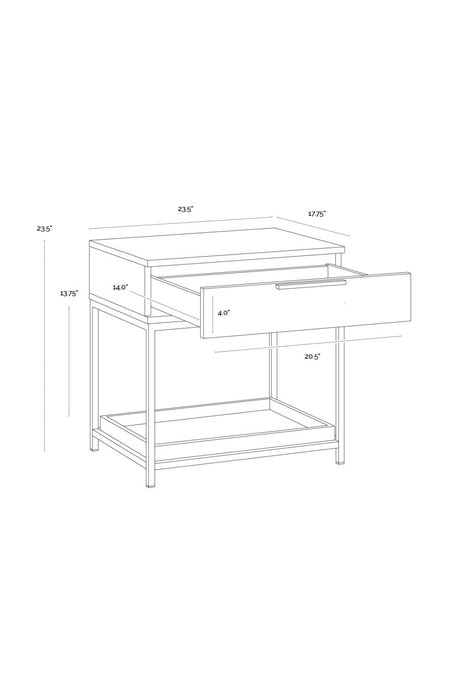 1-Drawer Oak Nightstand S by Splendido Rebel, alternate view 13