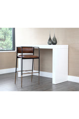 Brown Leather Look Bar Stool by Splendido Brenan Barstool, alternate view 8