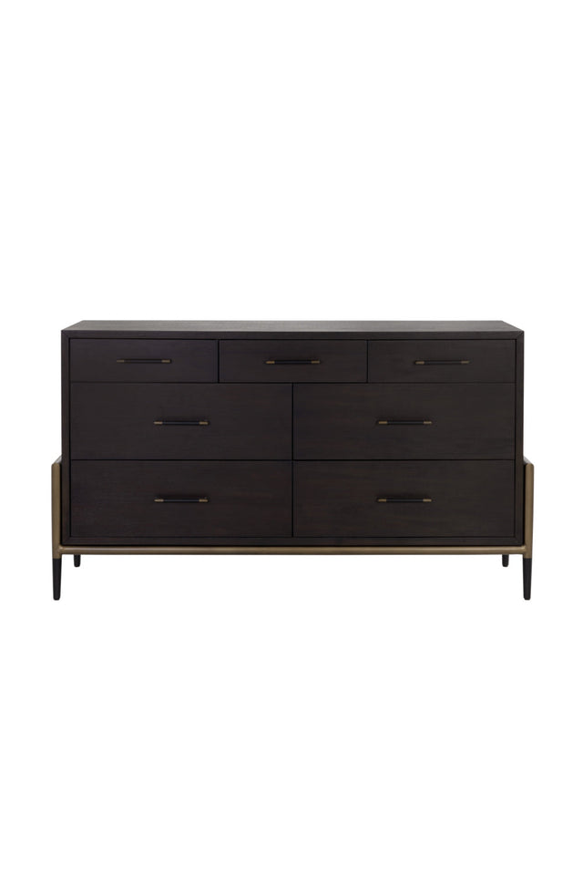 Brown Acacia 7-Drawer Dresser by Splendido Weldrick
