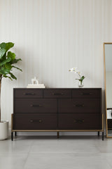 Brown Acacia 7-Drawer Dresser by Splendido Weldrick, alternate view 2