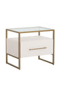 Cream Shagreen 1-Drawer Nightstand by Splendido Venice