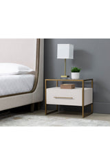 Cream Shagreen 1-Drawer Nightstand by Splendido Venice, alternate view 7