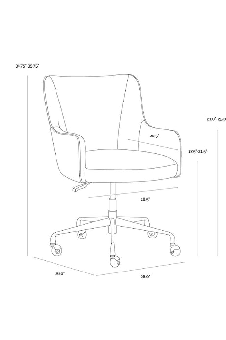 Beige Linen Office Chair by Splendido Franklin, alternate view 8