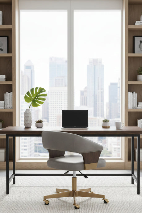Gray Leather Look Office Chair by Splendido Leonce, alternate view 2