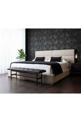 Tufted Cream King Bed by Splendido Beckham, alternate view 5