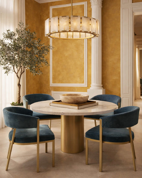 Blue Channeled Back Dining Armchair by Splendido Burgos Dining Chair, alternate view 2
