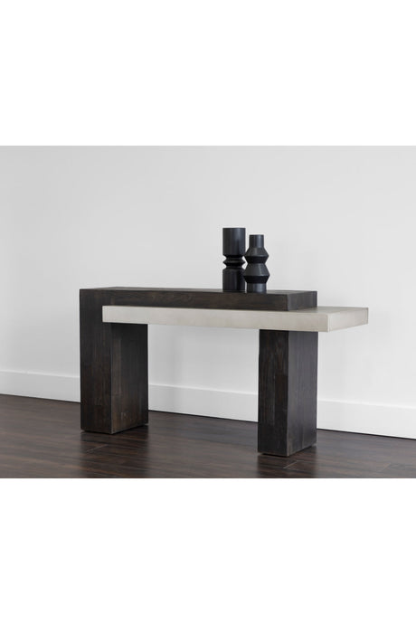 Rectangular Timber-Effect Indoor/Outdoor Console Table by Splendido Herriot, alternate view 11