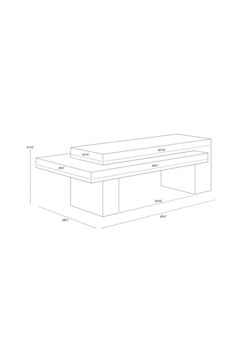 Rectangular Timber-Effect Indoor/Outdoor Coffee Table by Splendido Herriot, alternate view 20