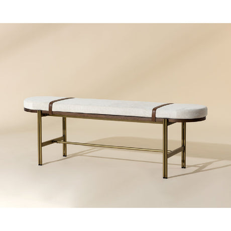 Oval White Fabric Bench by Splendido Elaine, alternate view 9