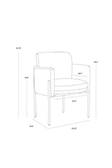 Yellow Fabric Dining Armchair by Splendido Richie Dining Chair, alternate view 9