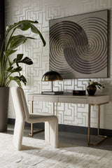 Cream Leather Look 2-Drawer Desk by Splendido Jamille, alternate view 2