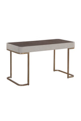 Cream Leather Look 2-Drawer Desk by Splendido Jamille, alternate view 6