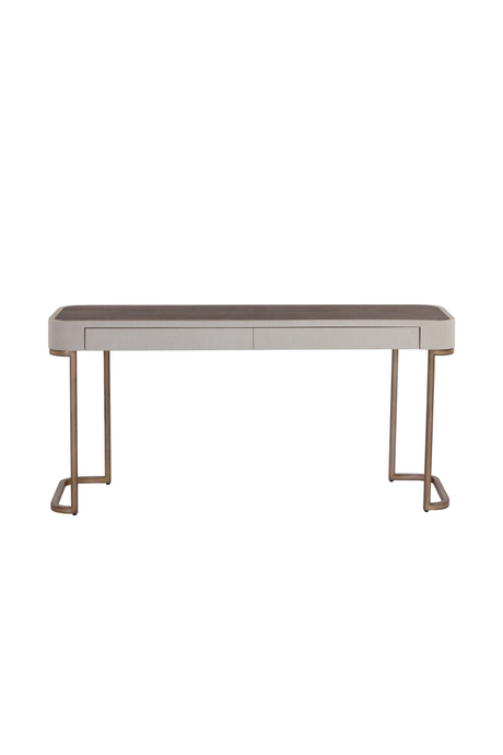 Cream Leather 2-Drawer Console Table by Splendido Jamille, alternate view 4