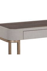 Cream Leather 2-Drawer Console Table by Splendido Jamille, alternate view 7
