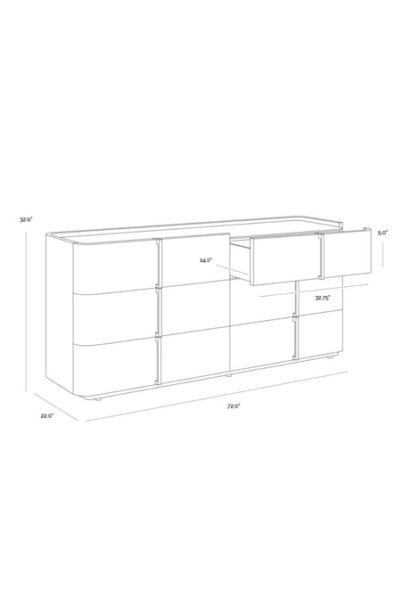 Leather-Look 6-Drawer Dresser by Splendido Jamille, alternate view 20