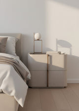 Leather-Look 2-Drawer Nightstand by Splendido Jamille, alternate view 2