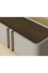 Cream Leather 4-Door Storage Cabinet by Splendido Jamille, alternate view 11