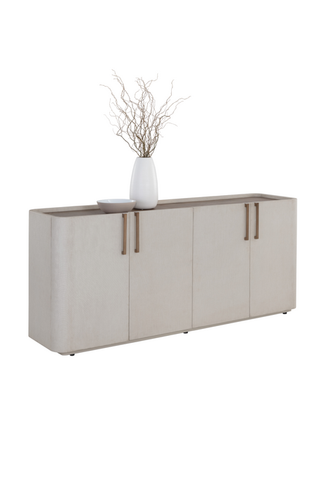 Cream Leather 4-Door Sideboard by Splendido Jamille, alternate view 4