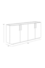 Cream Leather 4-Door Sideboard by Splendido Jamille, alternate view 10