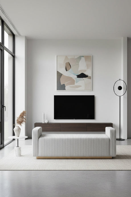 Channel-Tufted Fabric Bench by Splendido Odette, alternate view 2