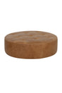 Brown Leather Round Ottoman by Splendido Nilda