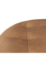 Brown Leather Round Ottoman by Splendido Nilda, alternate view 5