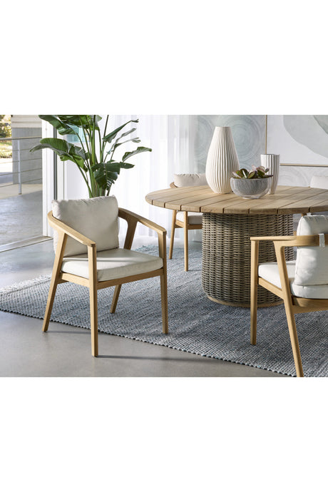 Cream Padded Outdoor Dining Chair by Splendido Coraline, alternate view 9