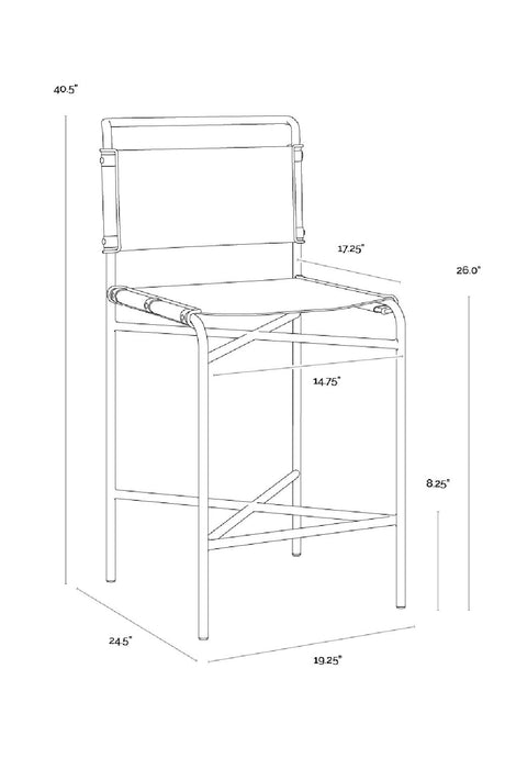 Classic Leather Counter Stool by Splendido Corrigan, alternate view 9