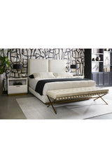 Rectangular Cream Bedside Table by Splendido Jenkins Nightstand, alternate view 8