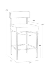Low Back Fabric Counter Stool by Splendido Seneca Barstool, alternate view 11