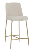 Antique Brass Fabric Counter Stool by Splendido Zeke