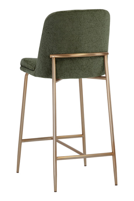 Antique Brass Fabric Counter Stool by Splendido Zeke, alternate view 13