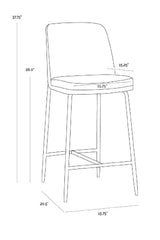 Antique Brass Fabric Counter Stool by Splendido Zeke, alternate view 18
