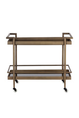 Black Glass Shelves Bar Cart by Splendido Livingston Trolley