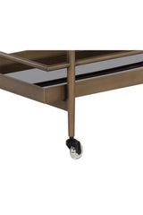 Black Glass Shelves Bar Cart by Splendido Livingston Trolley, alternate view 5