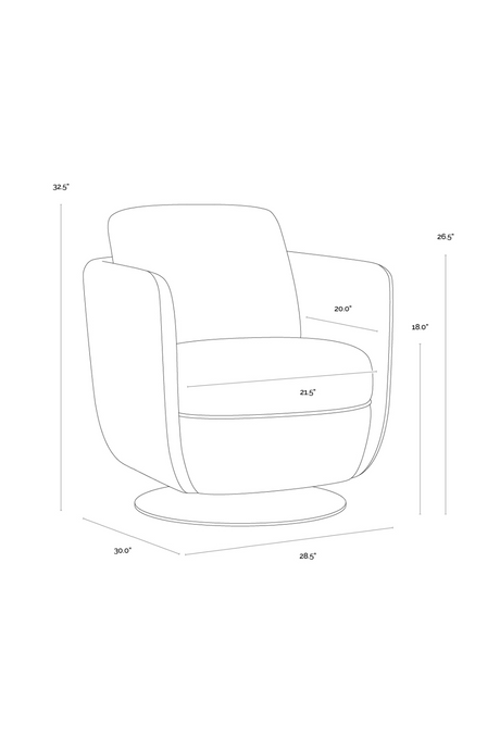 Gold Base Swivel Lounge Chair by Splendido Gilley Accent Chair, alternate view 10