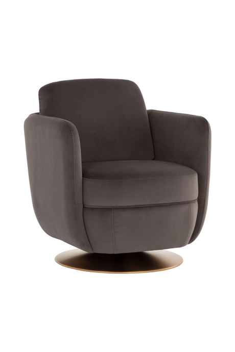 Gold Base Swivel Lounge Chair by Splendido Gilley Accent Chair, alternate view 11