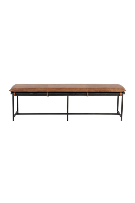 Tan Leather Bench by Splendido Zancor