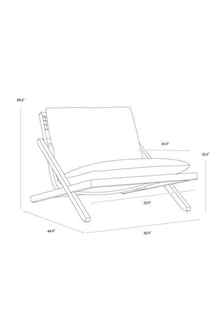 Teak Framed Indoor/Outdoor Lounge Chair by Splendido Bari Accent Chair, alternate view 17