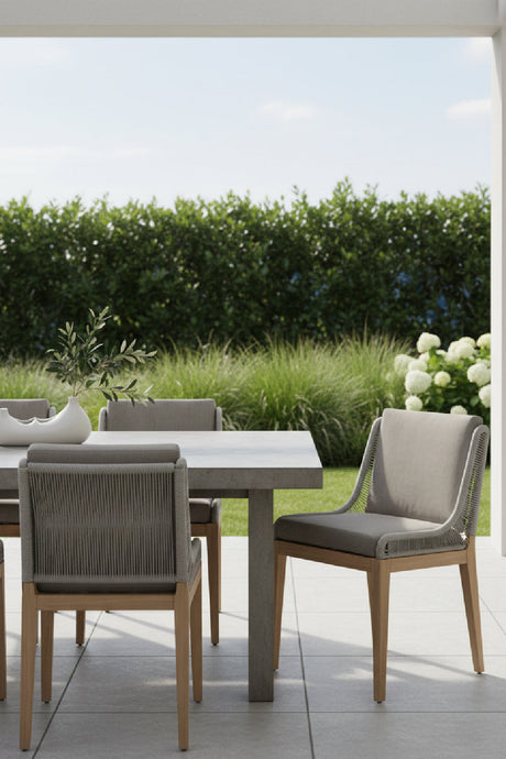 Contemporary Indoor/Outdoor Teak & Woven Dining Chair by Splendido Sorrento Outdoor Dining Chair, alternate view 13