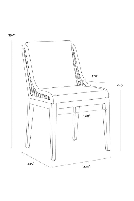 Contemporary Indoor/Outdoor Teak & Woven Dining Chair by Splendido Sorrento Outdoor Dining Chair, alternate view 21