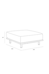 Wood Base Upholstered Ottoman by Splendido Geneve, alternate view 5