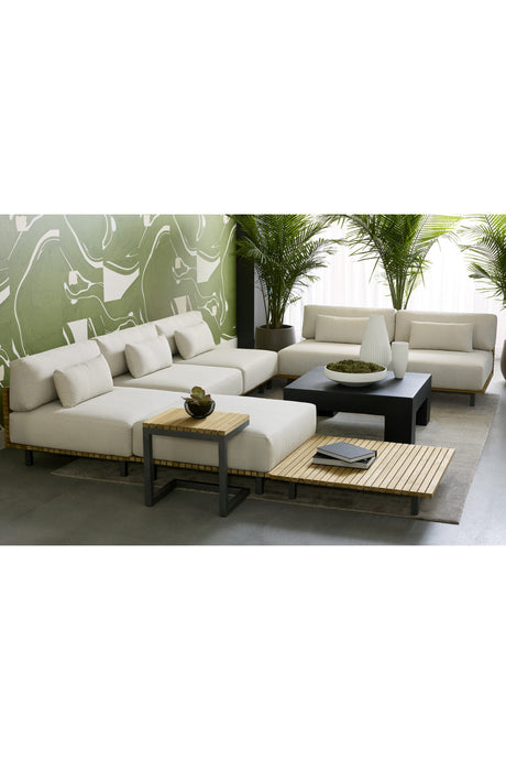 Wood Base Upholstered Ottoman by Splendido Geneve, alternate view 6