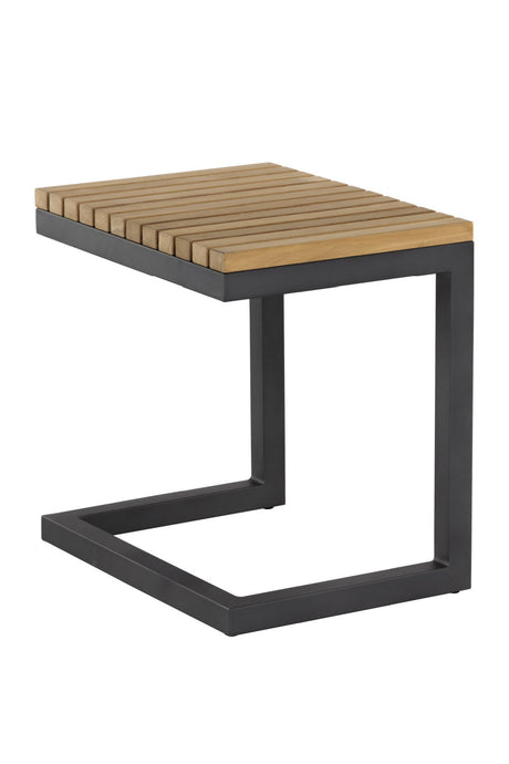 C-Shaped Teak Indoor/Outdoor End Table by Splendido Geneve Side Table, alternate view 3