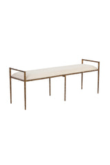 Gold Framed White Bench by Splendido Esai