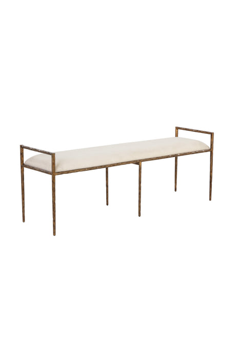 Gold Framed White Bench by Splendido Esai