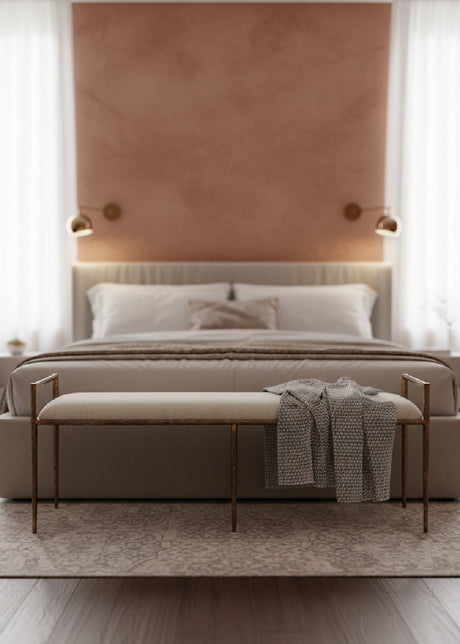 Gold Framed White Bench by Splendido Esai, alternate view 2