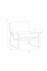Scooped Leather Lounge Chair by Splendido Zancor Accent Chair, alternate view 9