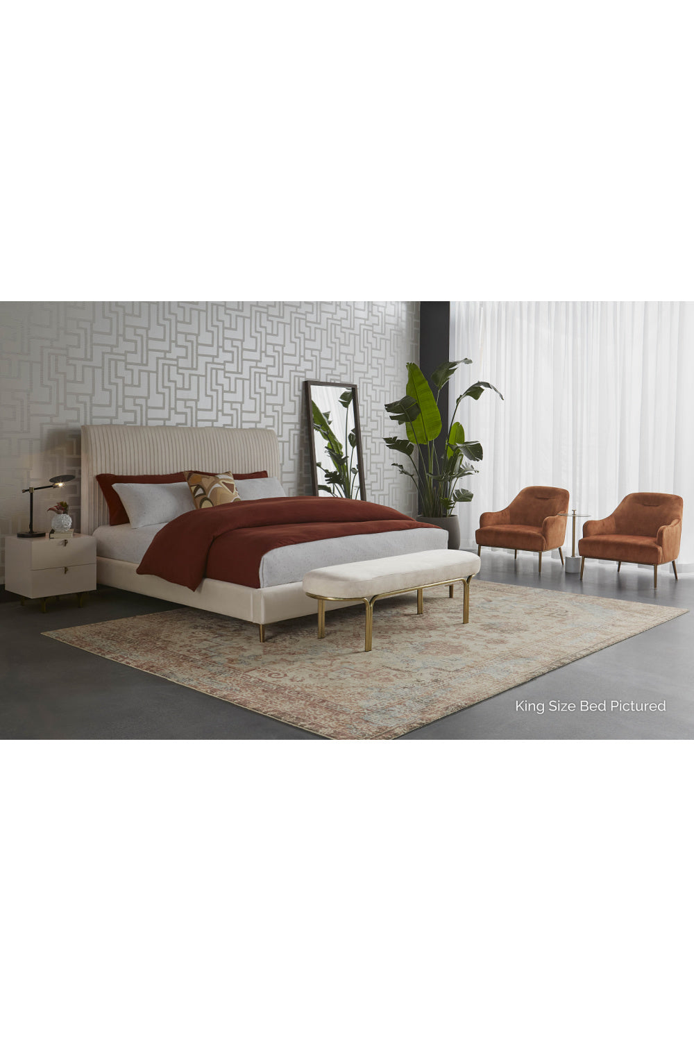 Cream Tufted Bed by Splendido Harris, alternate view 5